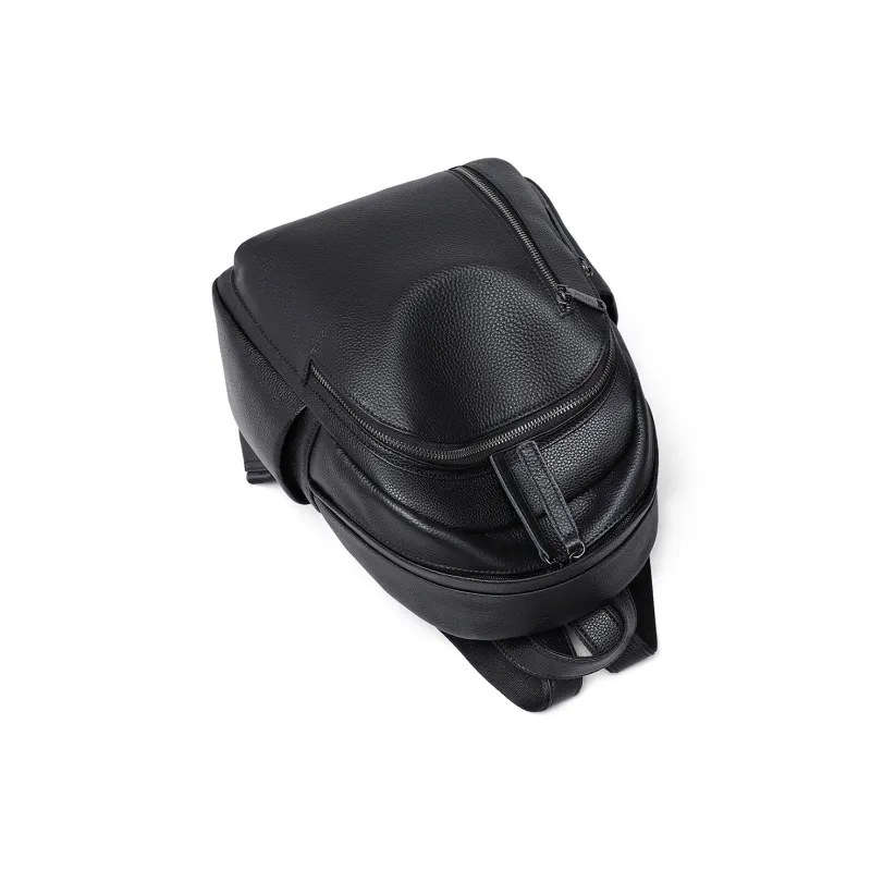 PT'SON Cow Leather Backpack Regular Women's Black-5