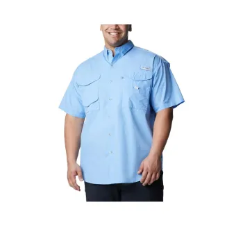 Columbia PFG Bonehead Short Sleeve Shirt Shirt Men's Light Blue