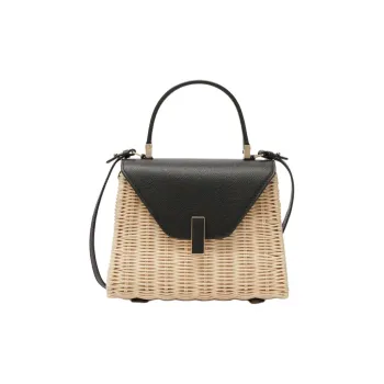 Valextra Iside Calfskin Shoulder Bag, Crossbody Bag, Handbag Mini Women's Beige & Black