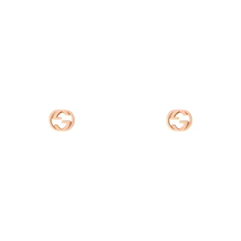 GUCCI 18K Rose Gold Stud Earrings Women's Rose Gold