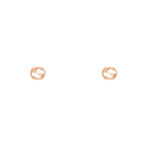 GUCCI 18K Rose Gold Stud Earrings Women's Rose Gold