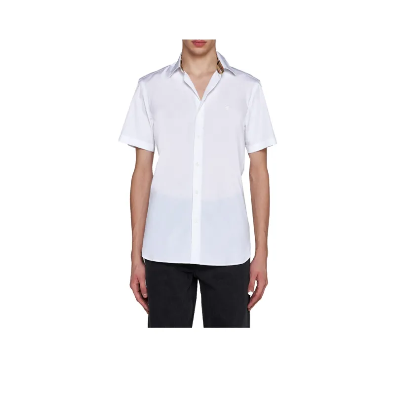 Burberry Logo Embroidered Short Sleeved Shirt-4