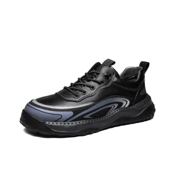HD Cushioning, Slip Resistant, Abrasion Resistant, Breathable Low Top Casual Shoes Men's Black