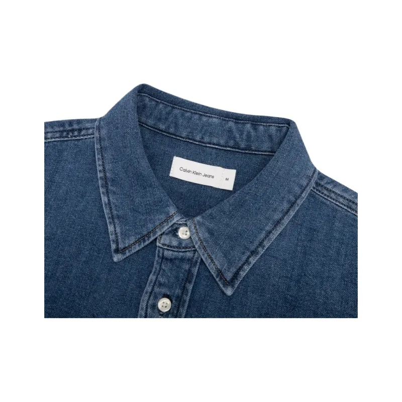 CALVIN KLEIN Shirt Men's Denim Blue-4