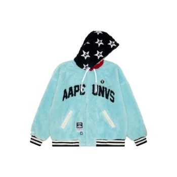 Aape Logo appliqué Faux fur Hoodie