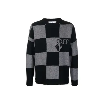 OFF WHITE Checkerboard Logo Intarsia knit Jumper