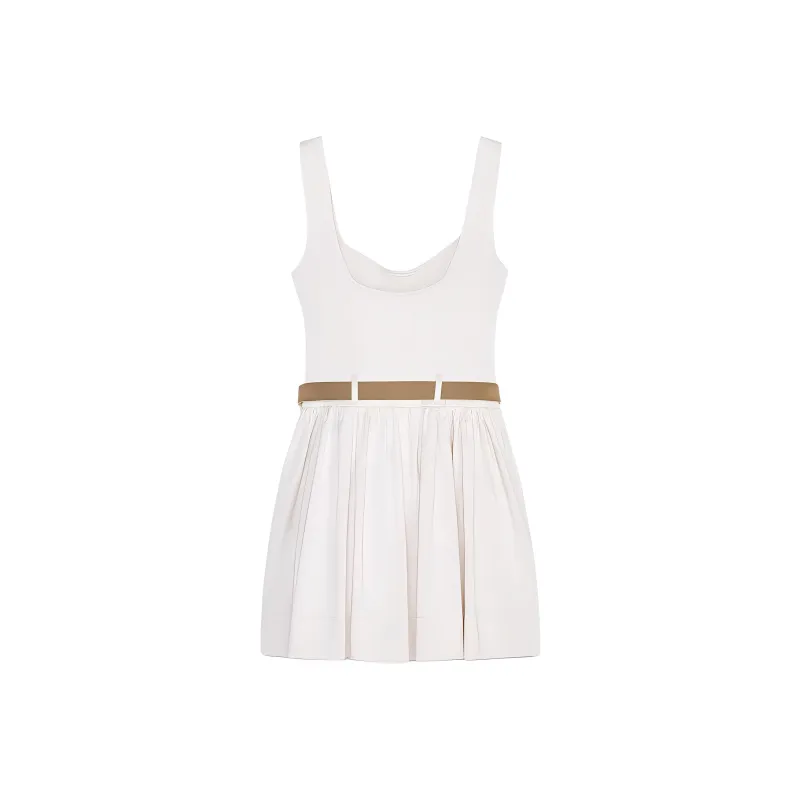 ZARA Sleeveless Dress Women's Beige-1