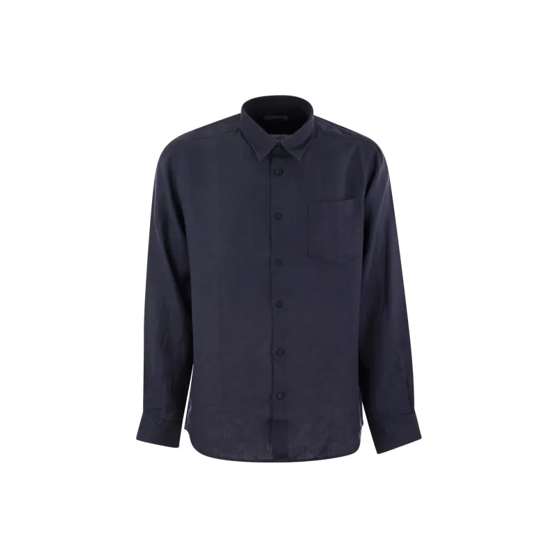 Vilebrequin Logo embroidered Linen Shirt-0