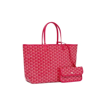 GOYARD Saint Louis PM Canvas With Leather Tote Bag, Shopping Bag, Handbag Small Size Women's Fuchsia