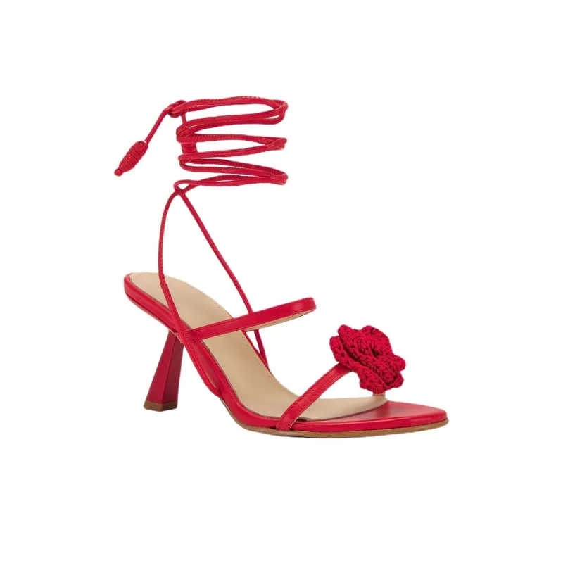 ALOHAS Kendra Bloom One Strap Sandals 7.5cm Women's Red-2