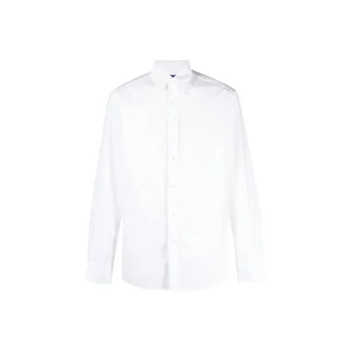 notch-collar silk shirt Weiß