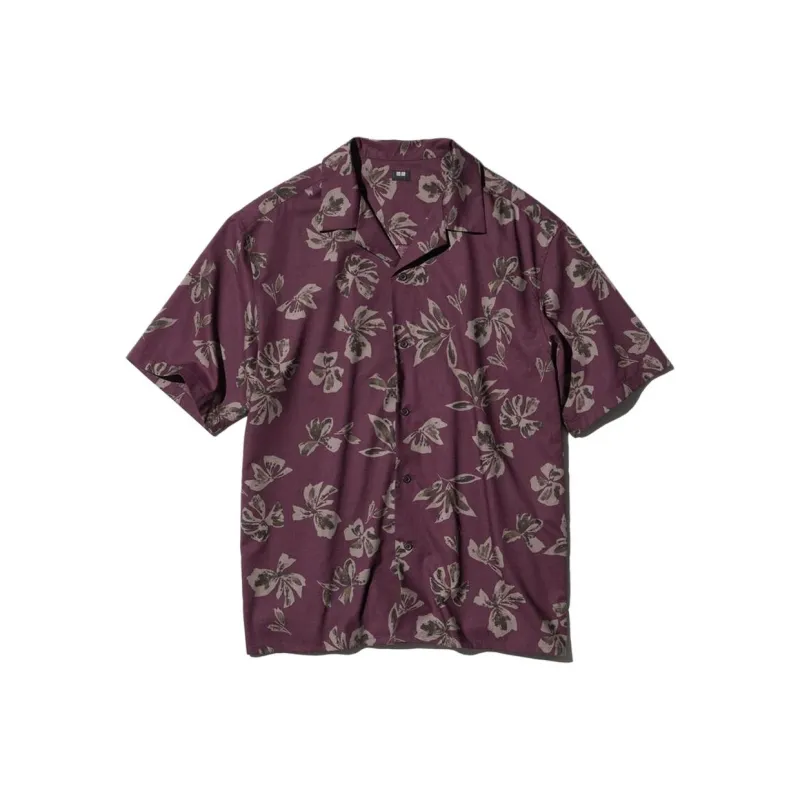 UNIQLO Shirts Men Burgundy-0