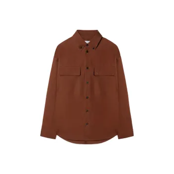 OFF WHITE Ow Emb Cotgab Milit Curved Hem Shirt