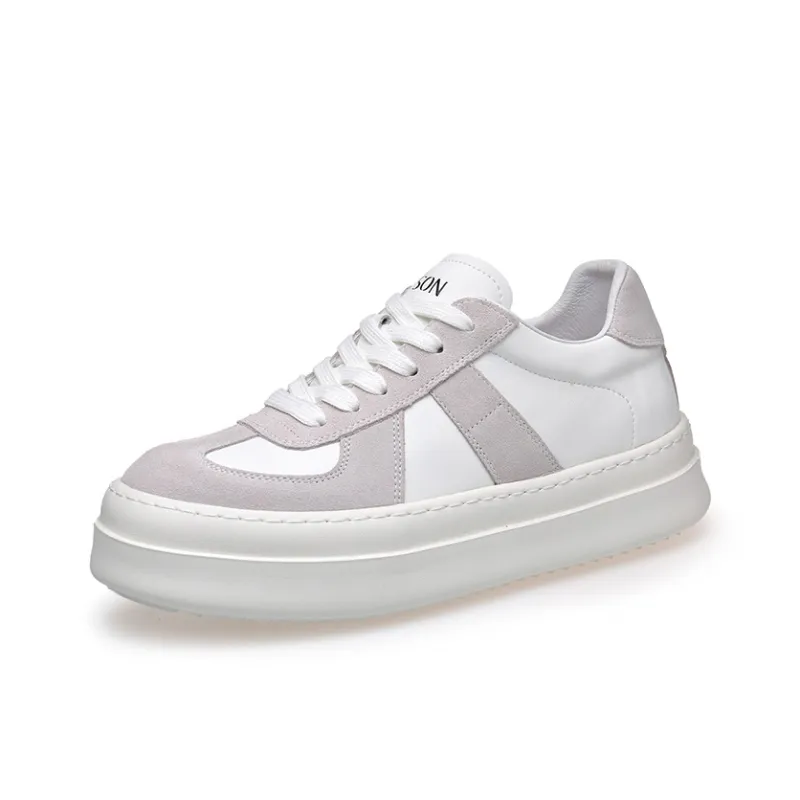 PT'SON Abrasion Resistant Lightweight Height Increasing Low Top Casual Shoes Men's Gray-1