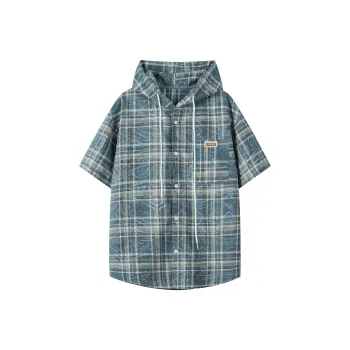 CHEVAL NOIR Shirt Unisex Blue Plaid