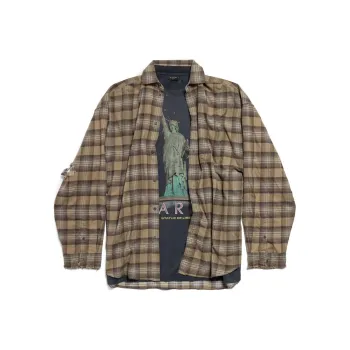 Balenciaga FW24 Paris Liberty Layered Oversized Shirt