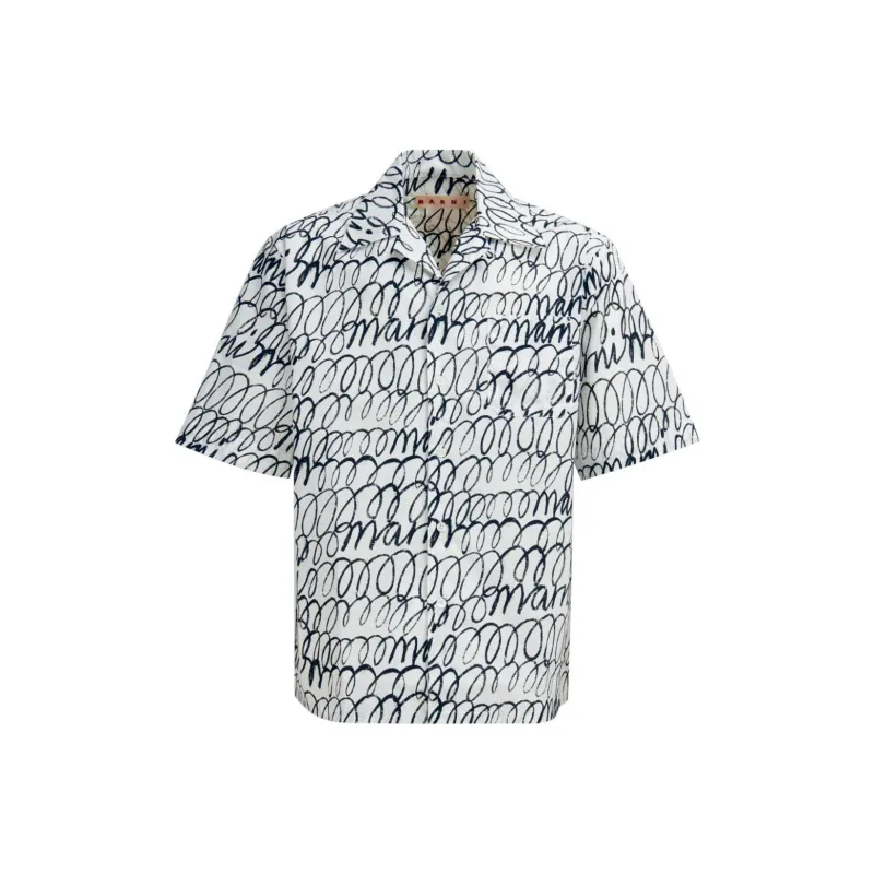 MARNI Boxy Fit Tropical Bowling Shirt-0