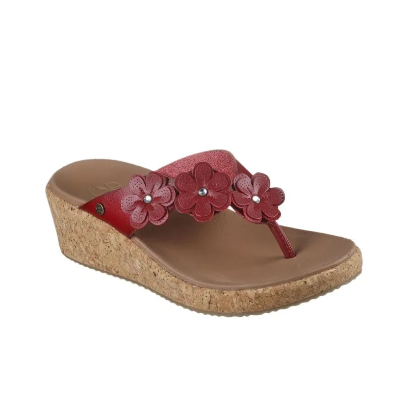 Skechers ARCH FIT BEVERLEE Abrasion Resistant Flip Flops Women's Red-3