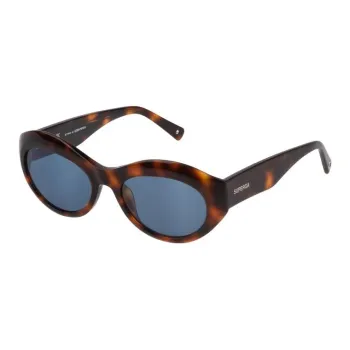 Sting Stainless Steel Acetate Irregular Shape Sunglasses Unisex Tortoiseshell