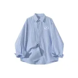 Denim Blue White Stripes