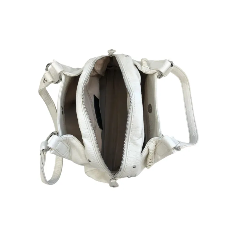 PAYOT Microfiber Synthetic Leather Shoulder Bag Regular Women's White/Black/Silver/Gray-2