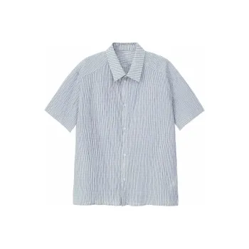 YOSHIYOYI Shirt Men's Blue Plaid