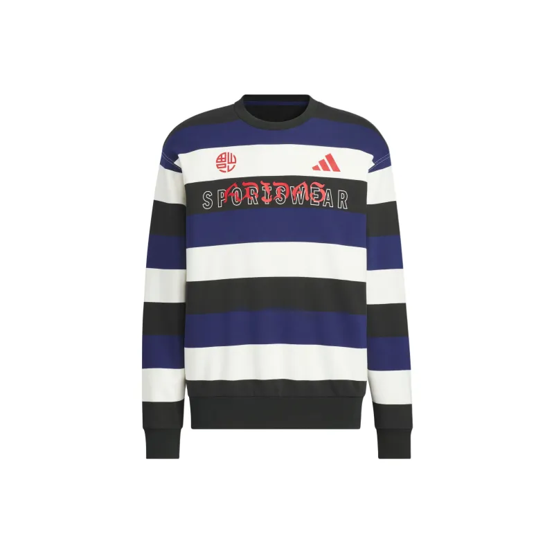 Adidas Sweatshirt Men's Black/Dark Blue/Jade White-0