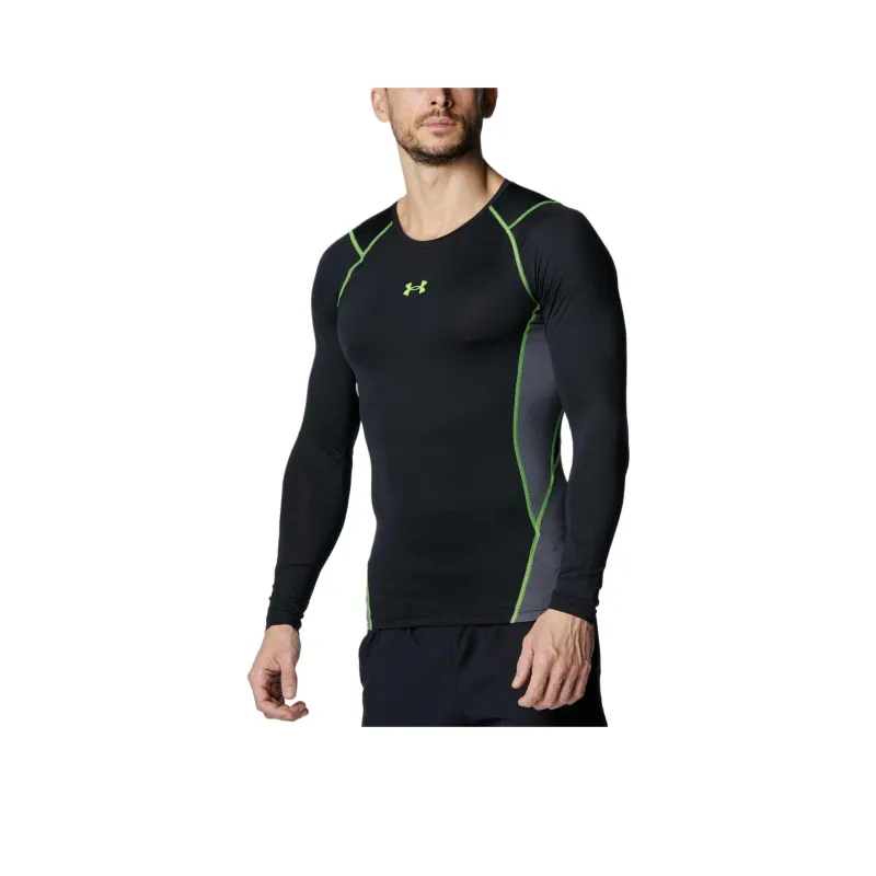 Under Armour HeatGear Shirt Men's Black Neon Green-0