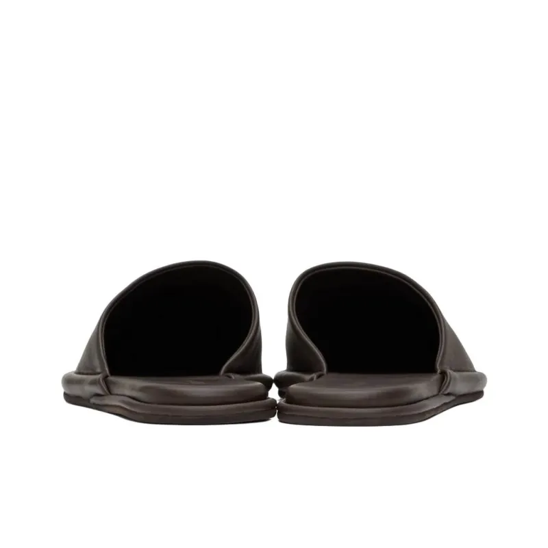 ST. AGNI Rubber Sole Wrap toe Slippers Women's Brown-3