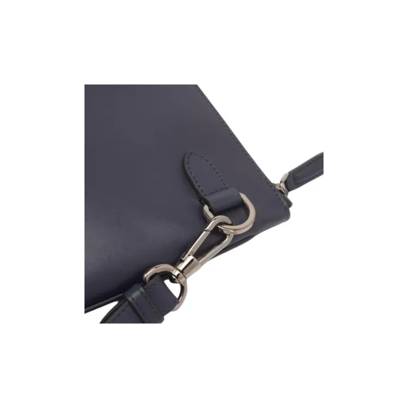 Zegna Sheepskin Clutch Medium Size Men's Navy Blue-9