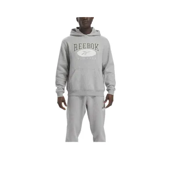 Reebok Classic Archive Essentials Hoodie Sweatshirt Unisex Medium Gray Sandalwood