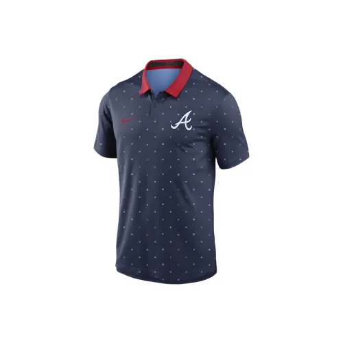 Nike x MLB Atlanta Braves Legacy Icon Vapor Polo Shirt Atlanta Braves Men's Marine Blue