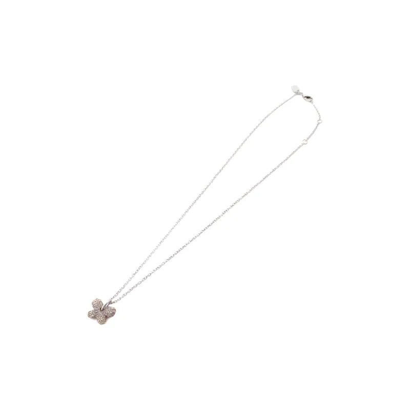 COACH Brass Plated Glass Cubic Zirconia Necklaces Women's Silver-1