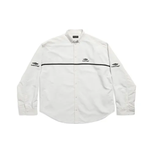 Balenciaga 3b Sports Icon Tracksuit Shirt Oversized Shirt Loose Fit Men's White