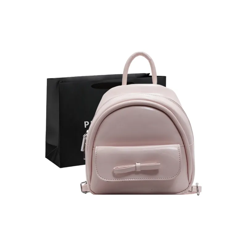 PINK·LAND PU Backpack Regular Women's Pink/Ecru/Silver/Green/Black-0
