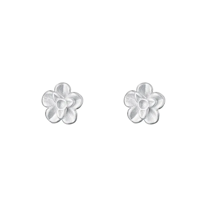 KiNGZiT 999 Fine Silver Stud Earrings Women's-0