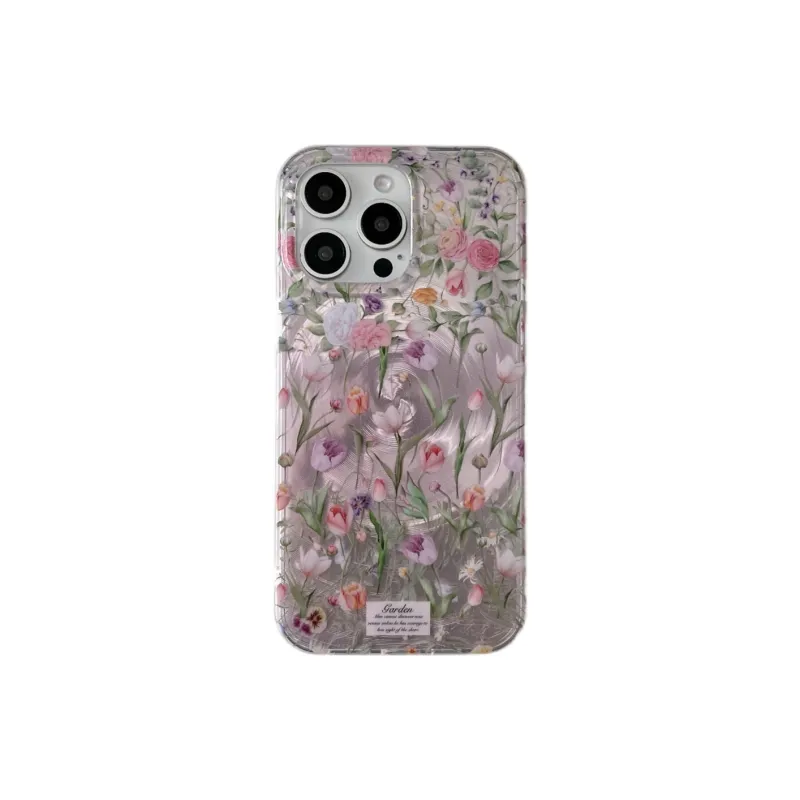 Koman TPU Material Summer Fresh Glitter Spiral Tulip Phone Cases Compatible With Apple IPhone 12/13/14/15/16/Pro/Mac-1