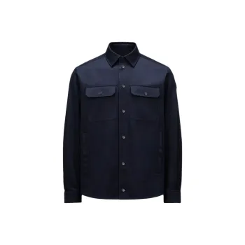 Moncler Collared Button Up Denim Jacket