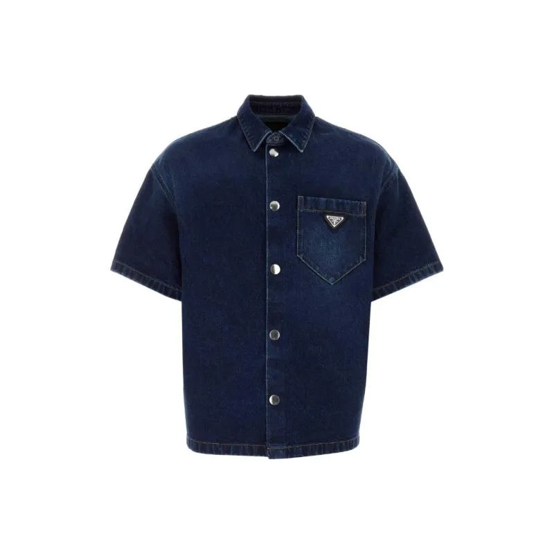 PRADA SS23 Shirt Men's Marine Blue-0
