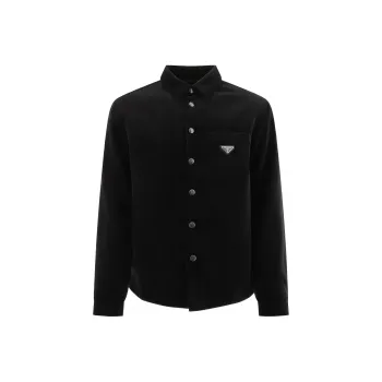 PRADA Long Sleeved Logo Plaque Shirt