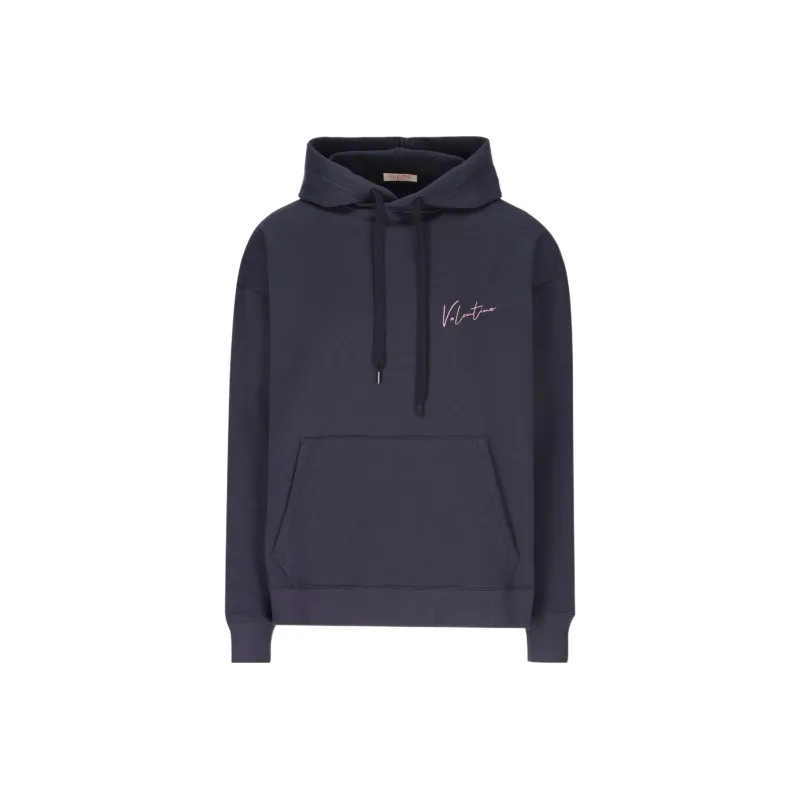 Valentino Logo Printed Drawstring Hoodie-0