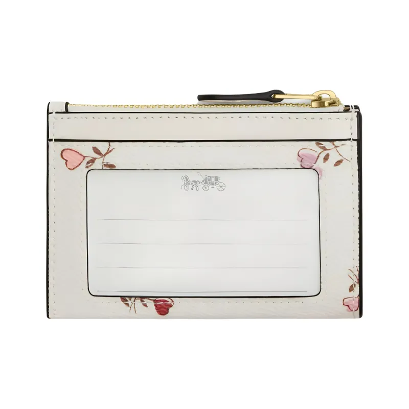 COACH Skinny Id Case Coated Canvas Card Holder Mini Women's Gold & Chalk Multicolor-2