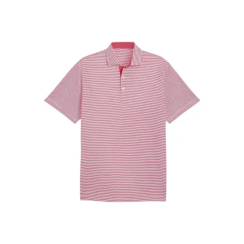 PUMA Isle Pique Polo Polo Shirt Men's Pomegranate Rose White Light
