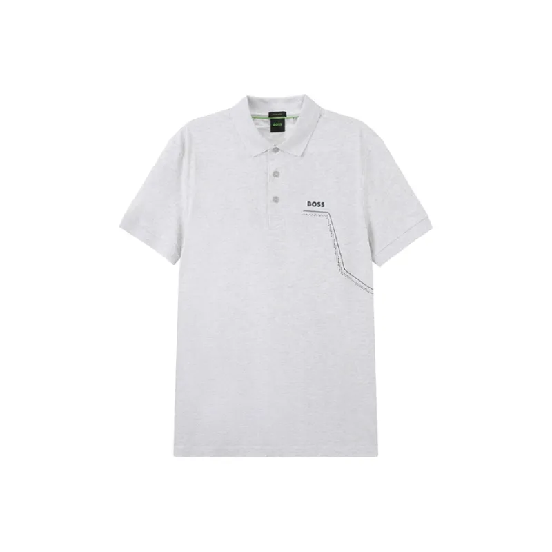 HUGO BOSS Logo Print Short Sleeved Polo Shirt-0