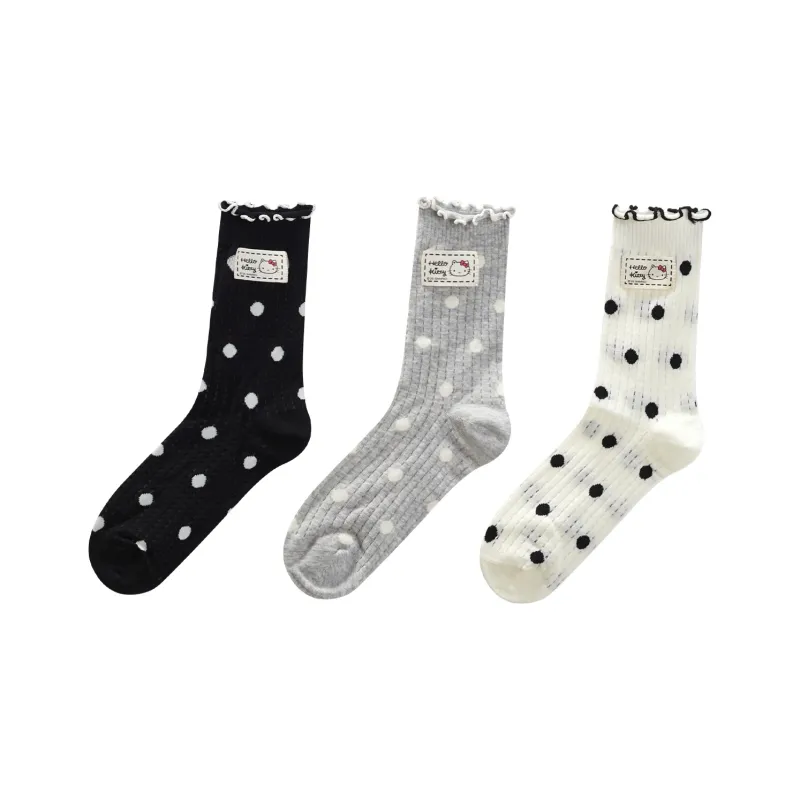 GUKOO x Hello Kitty Sanrio Series Mid Calf Socks Women's 3 Pack-0