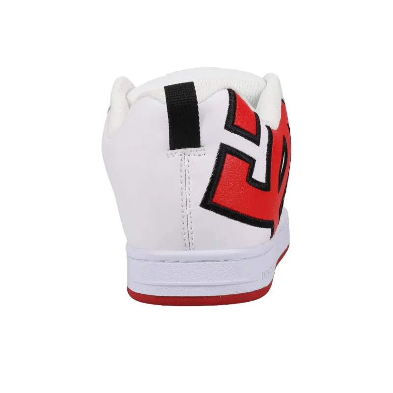 DC Shoes Court Graffik Low Top Skateboard Shoes Men's White Red-3