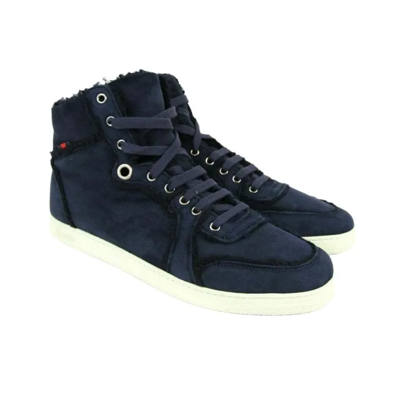 GUCCI High Top Skateboard Shoes Men's Blue-2