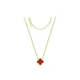 Starlight Four-Leaf Clover Necklace Clothing Sets[Red]