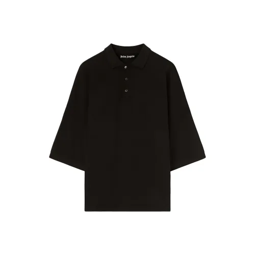 PALM ANGELS Logo Printed Drop Shoulder Polo Shirt