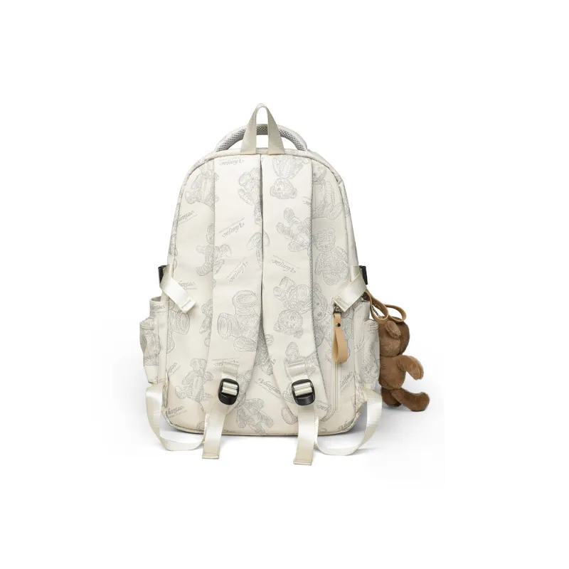 EBLAN Fabric Backpack Regular Unisex Ecru/Black-4